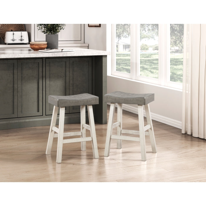 Caspian White And Coffee Counter Height Stool
