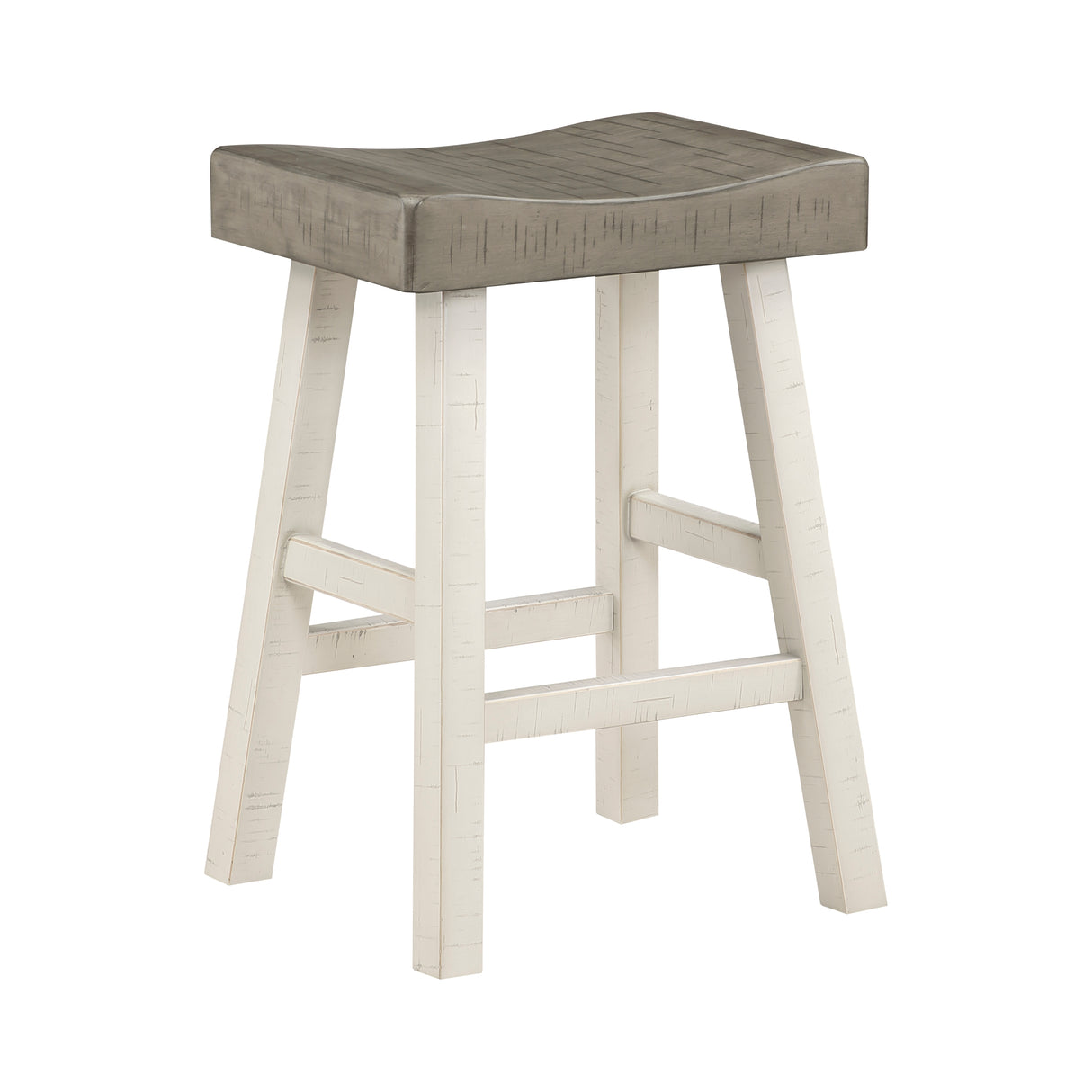 Caspian White And Coffee Counter Height Stool