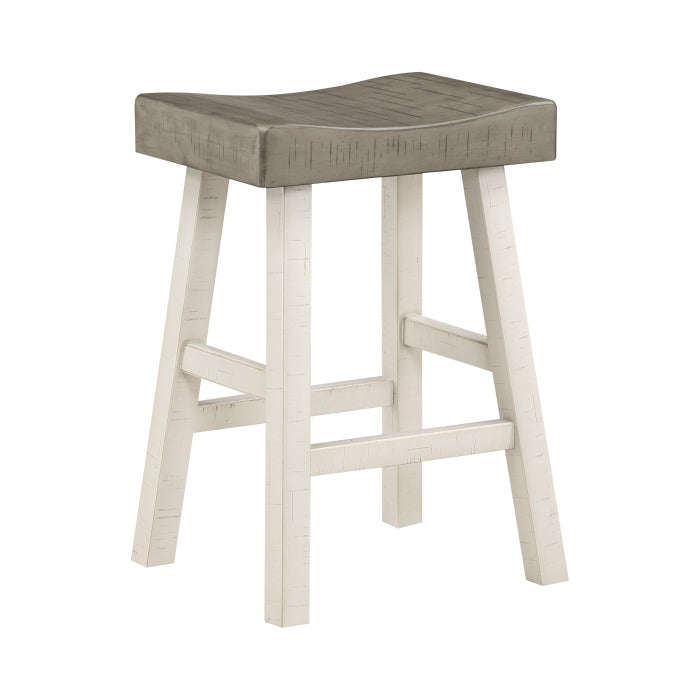 Caspian White And Coffee Counter Height Stool