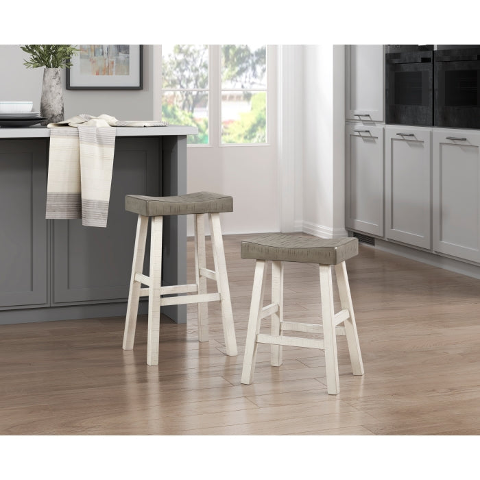 Caspian White And Coffee Counter Height Stool