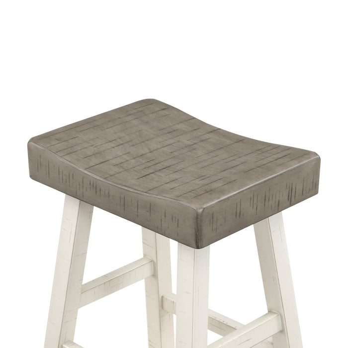 Caspian White And Coffee Counter Height Stool