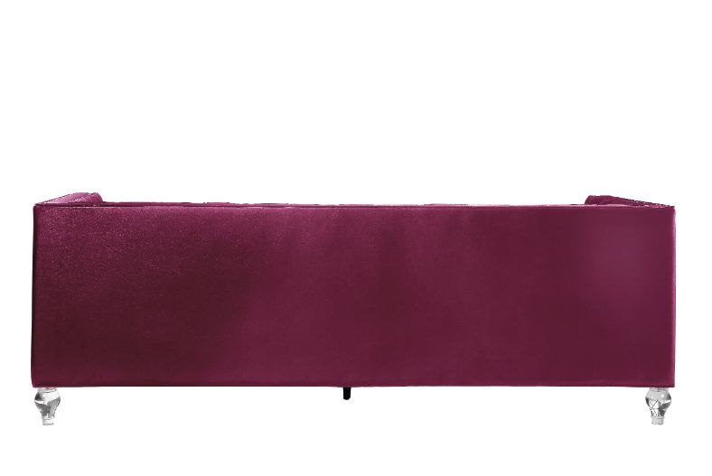 Heibero Burgundy Velvet Sofa