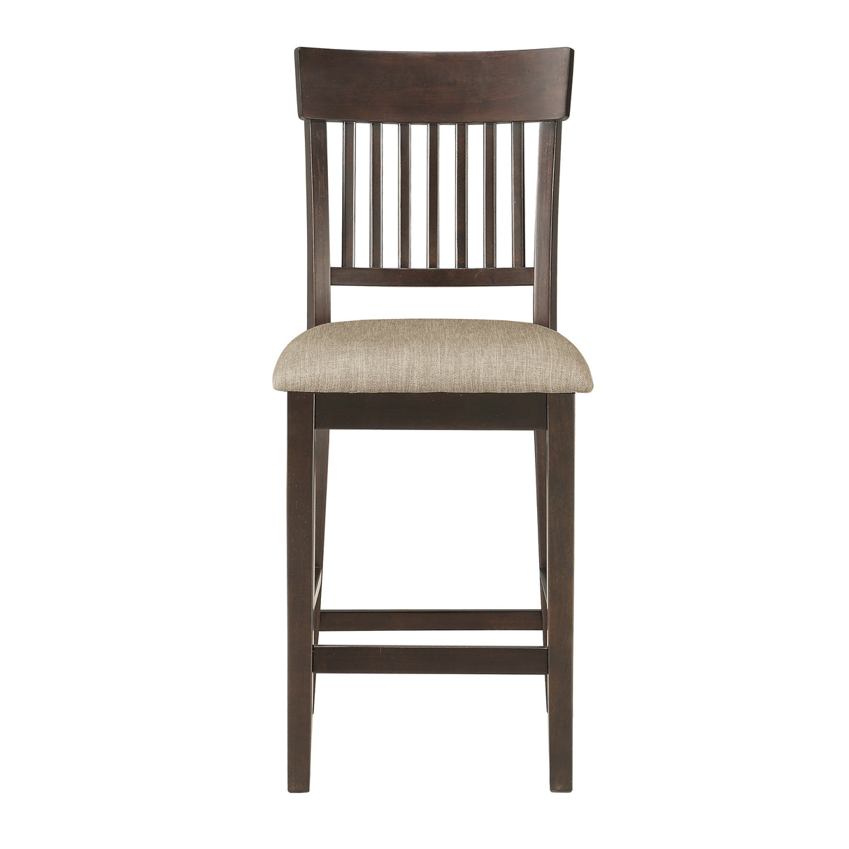 Balin Dark Brown Counter Height Chair, Slat Back