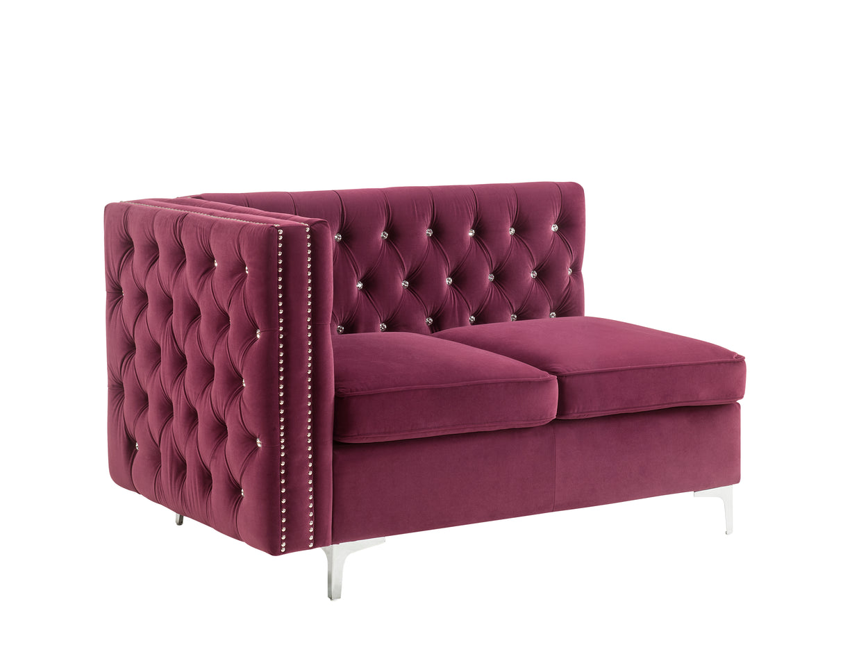 Jaszira Burgundy Velvet Loveseat