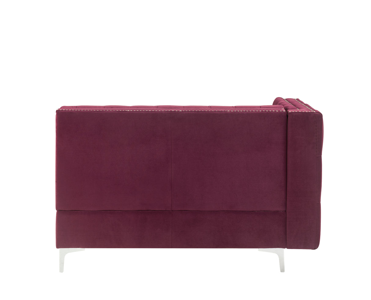 Jaszira Burgundy Velvet Loveseat
