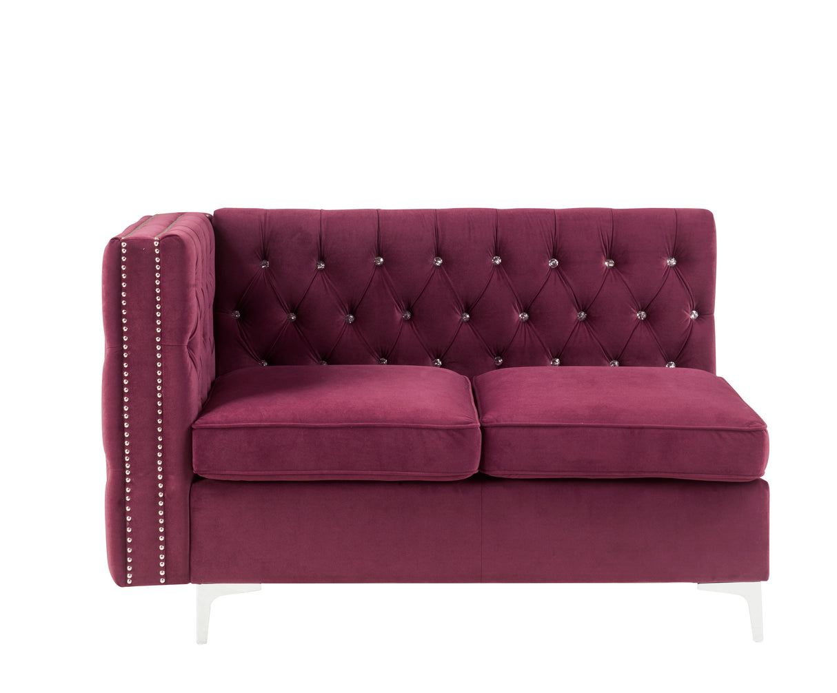 Jaszira Burgundy Velvet Loveseat