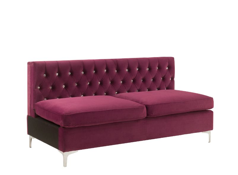 Jaszira Burgundy Velvet Sofa