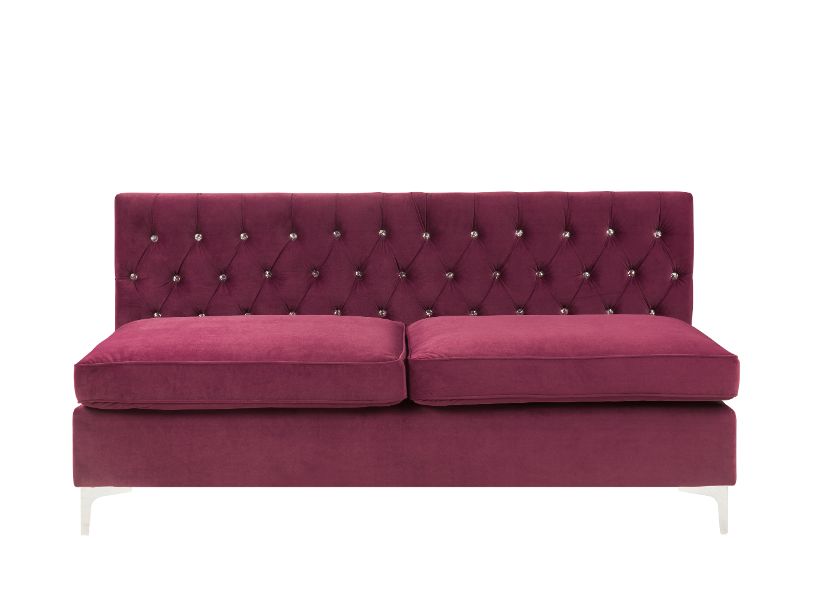 Jaszira Burgundy Velvet Sofa