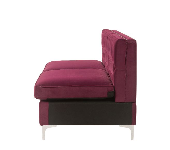 Jaszira Burgundy Velvet Sofa