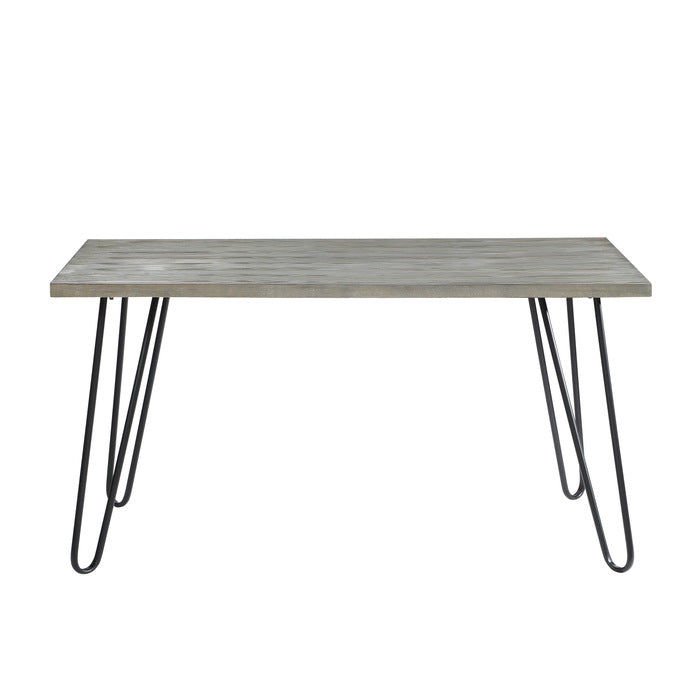 Keene Light Gray/Black Metal Dining Table