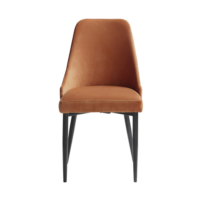 Keene Orange Velvet Side Chair