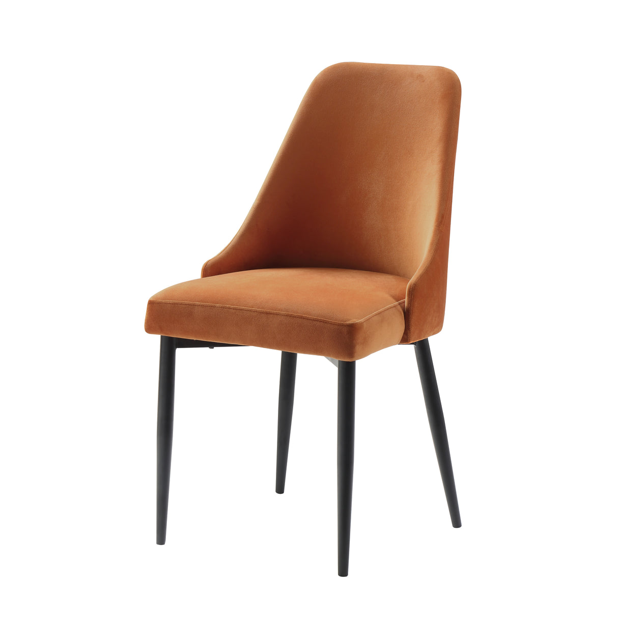 Keene Orange Velvet Side Chair
