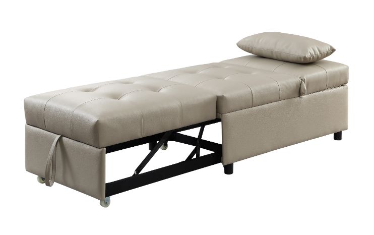 Hidalgo Beige Synthetic Leather Futon