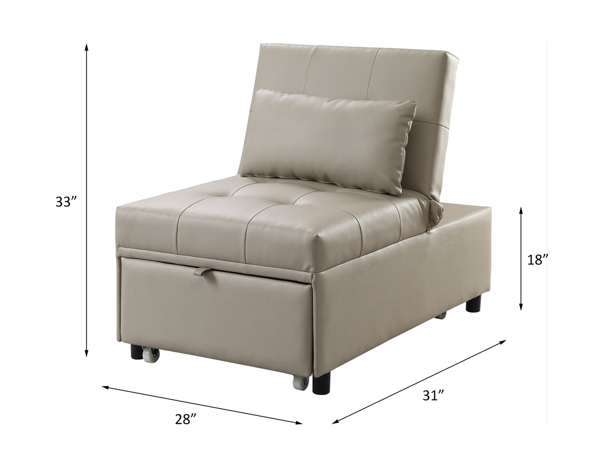 Hidalgo Beige Synthetic Leather Futon