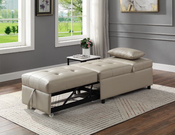 Hidalgo Beige Synthetic Leather Futon