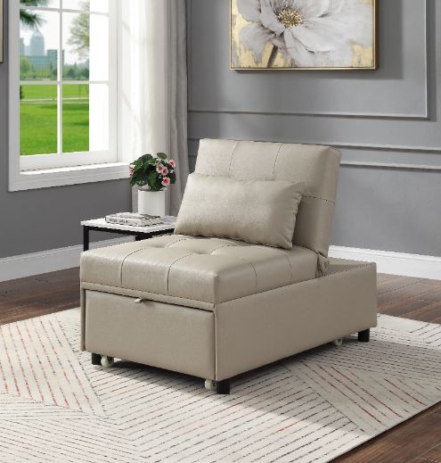 Hidalgo Beige Synthetic Leather Futon