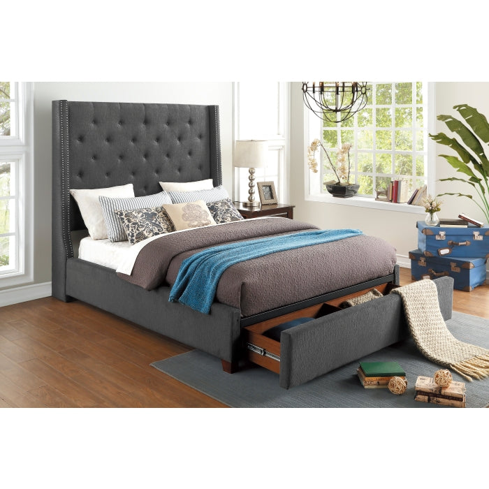 Fairborn California King Platform Bed With Storage Footboard