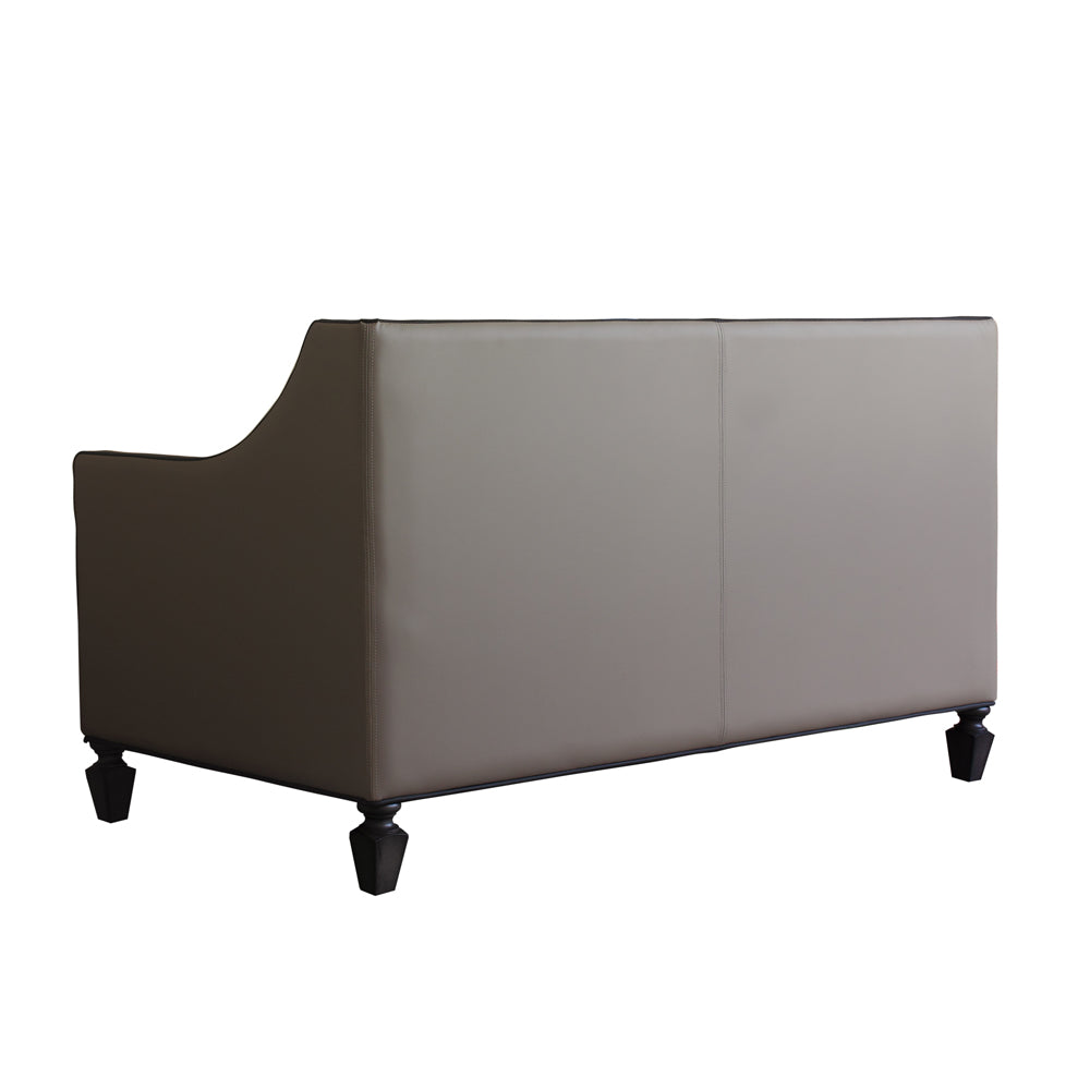 House Tan Synthetic Leather , Black Synthetic Leather & Charcoal Finish Beatrice Loveseat