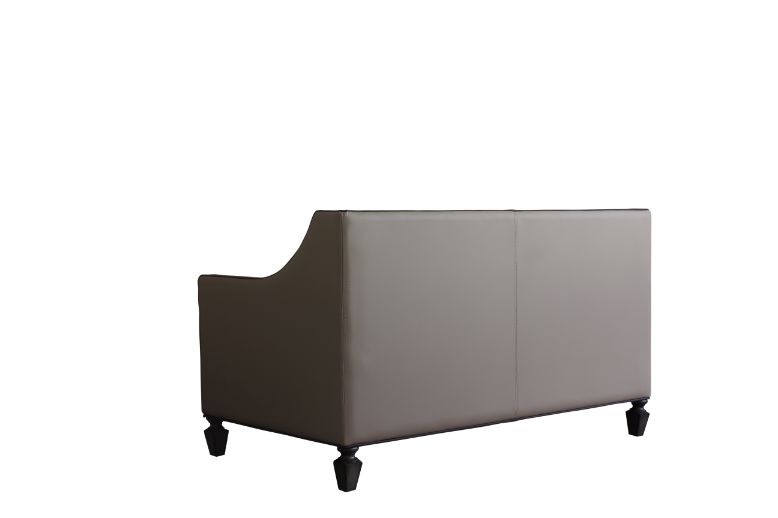 House Tan Synthetic Leather , Black Synthetic Leather & Charcoal Finish Beatrice Loveseat