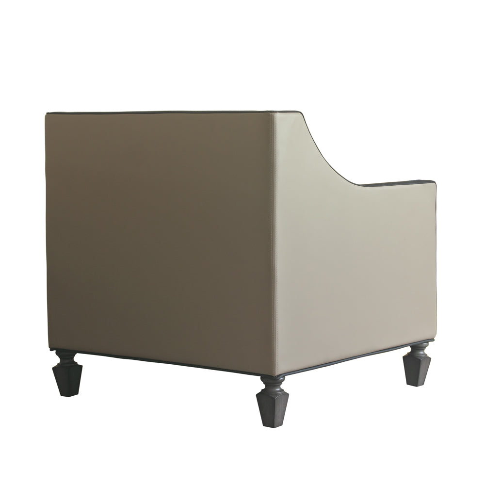 House Tan Synthetic Leather , Black Synthetic Leather & Charcoal Finish Beatrice Chair