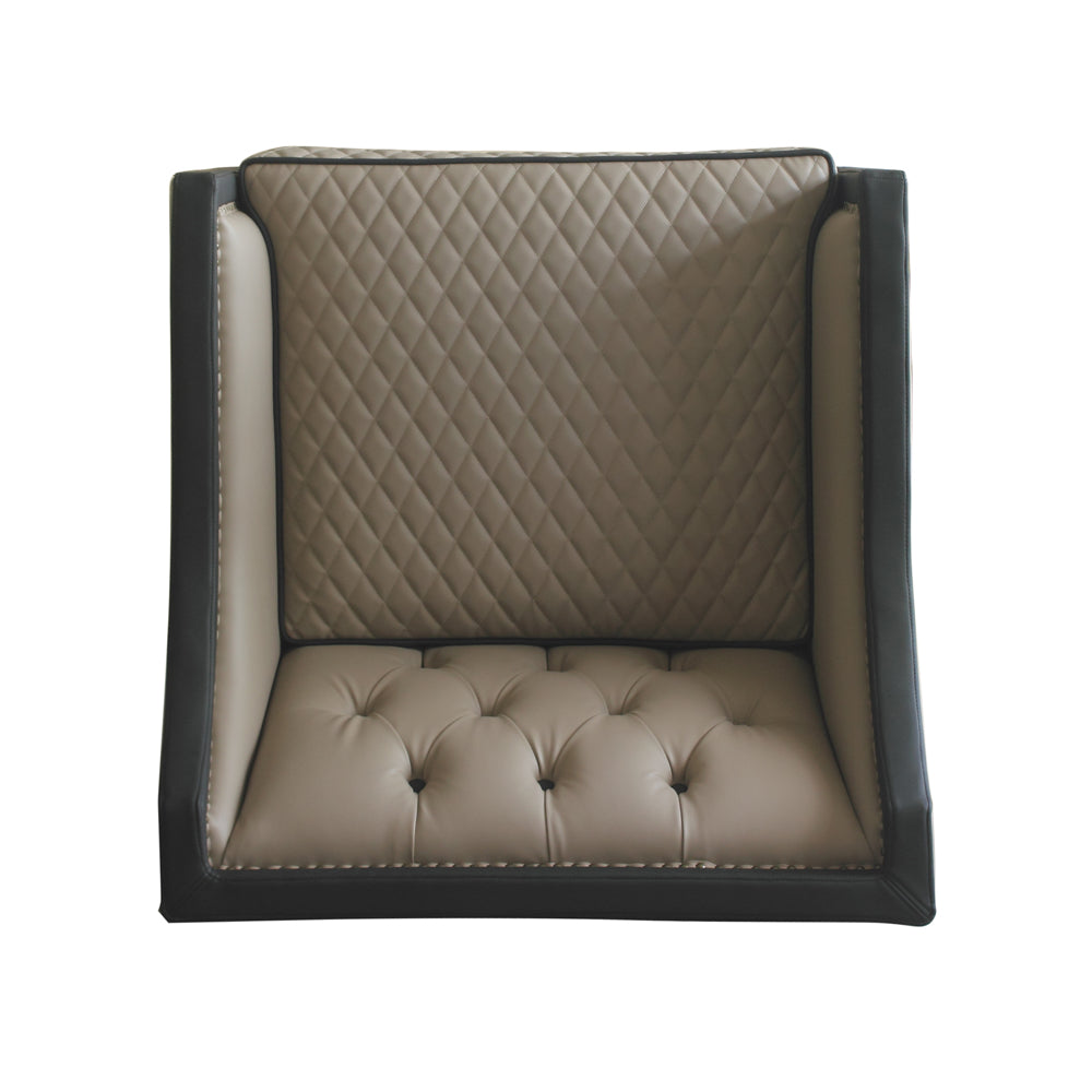 House Tan Synthetic Leather , Black Synthetic Leather & Charcoal Finish Beatrice Chair