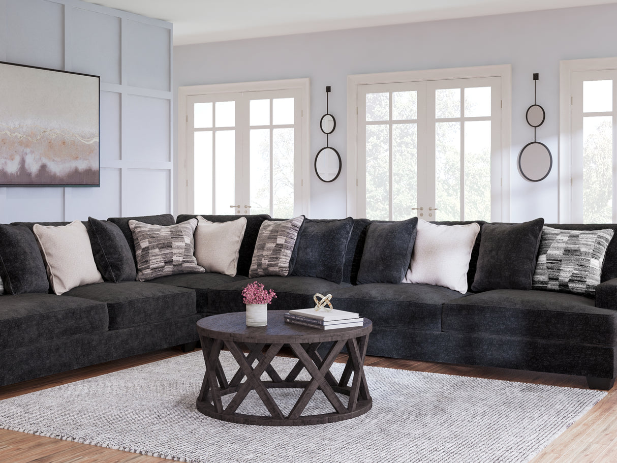 Lavernett Charcoal 4-Piece Sectional