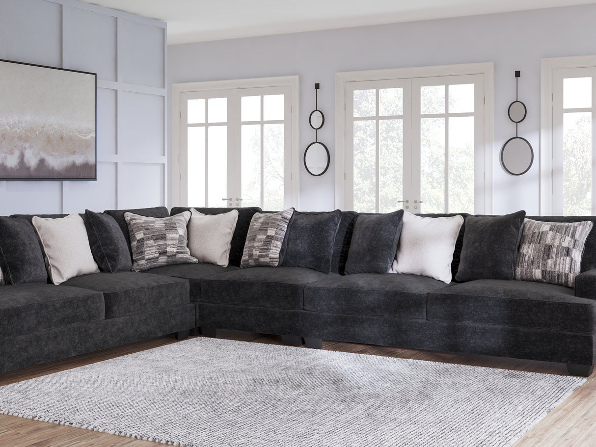 Lavernett Charcoal 4-Piece Sectional