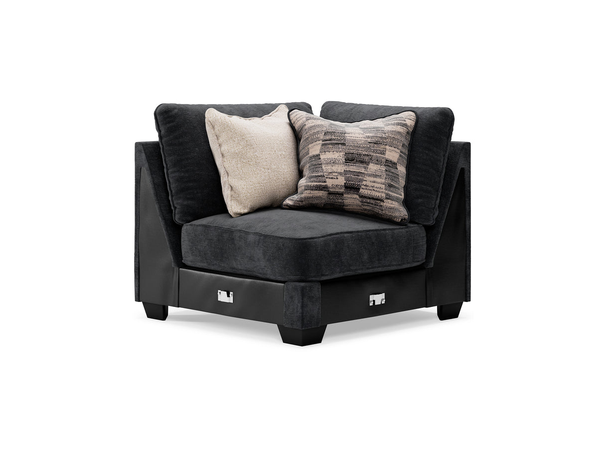 Lavernett Charcoal 5-Piece Sectional And Ottoman