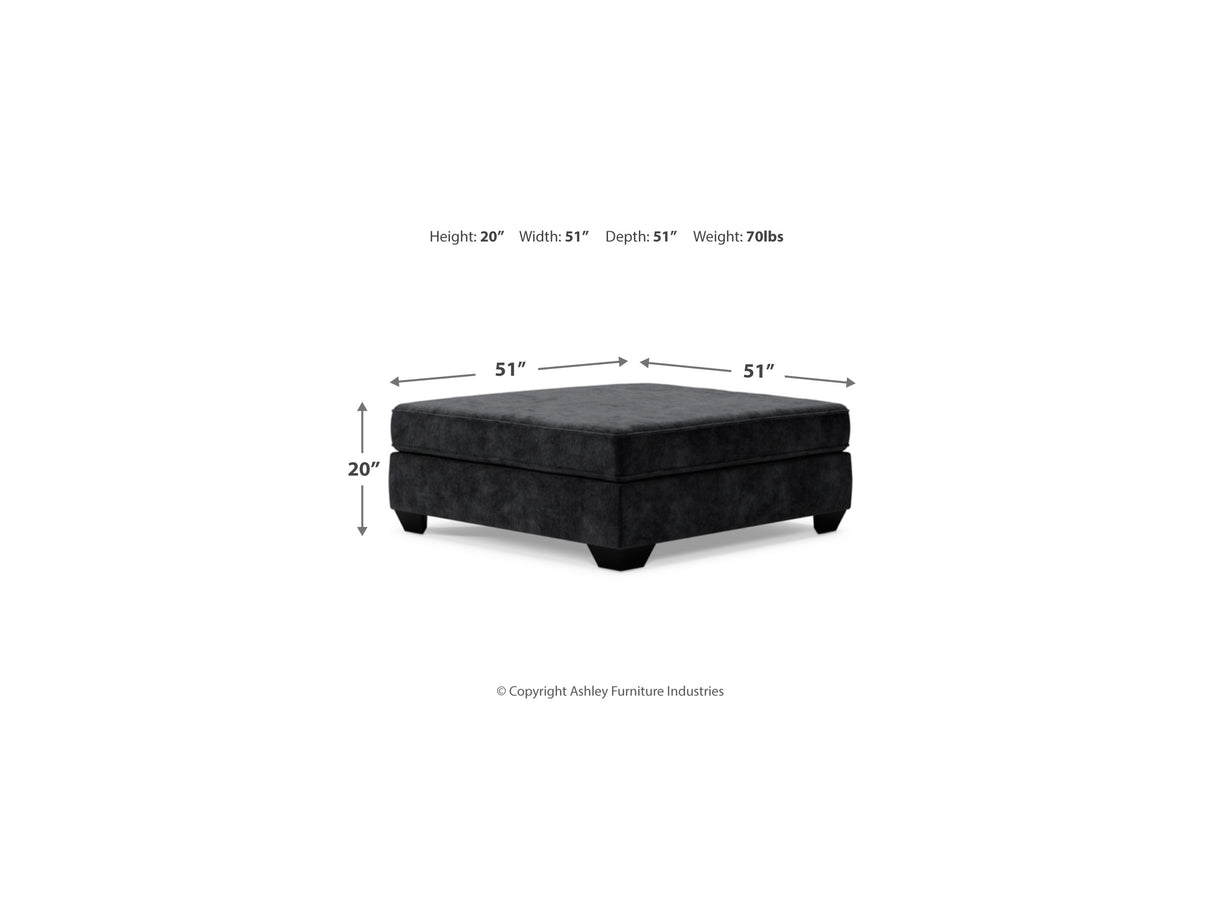 Lavernett Charcoal 3-Piece Sectional And Oversized Ottoman