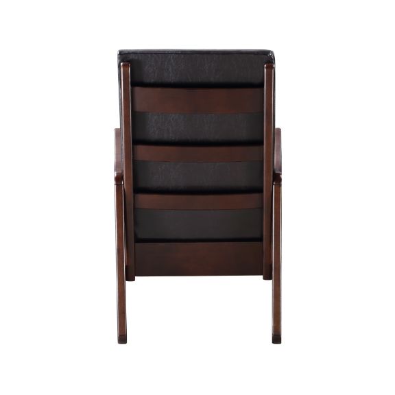 Raina Dark Brown Synthetic Leather & Espresso Finish Rocking Chair