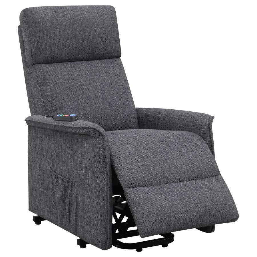 Herrera Power Lift Recliner With Wired Remote Charcoal