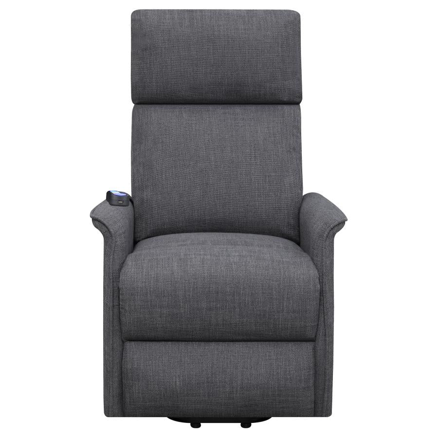 Herrera Power Lift Recliner With Wired Remote Charcoal