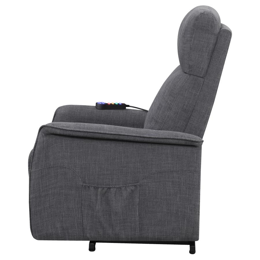 Herrera Power Lift Recliner With Wired Remote Charcoal
