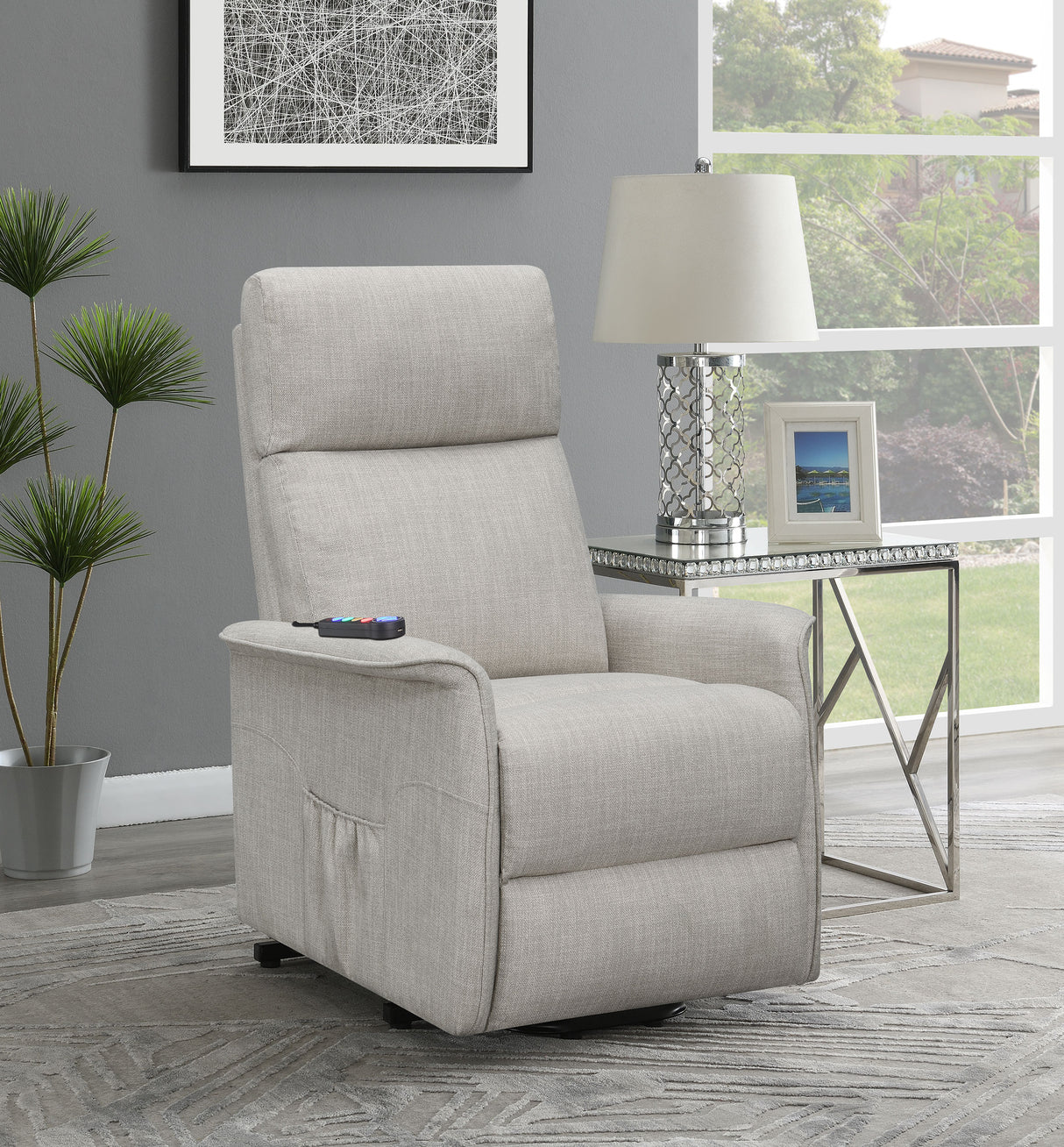 Herrera Power Lift Recliner With Wired Remote Beige