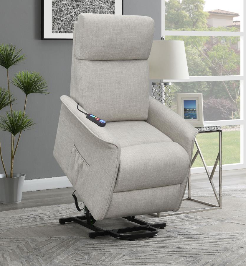 Herrera Power Lift Recliner With Wired Remote Beige
