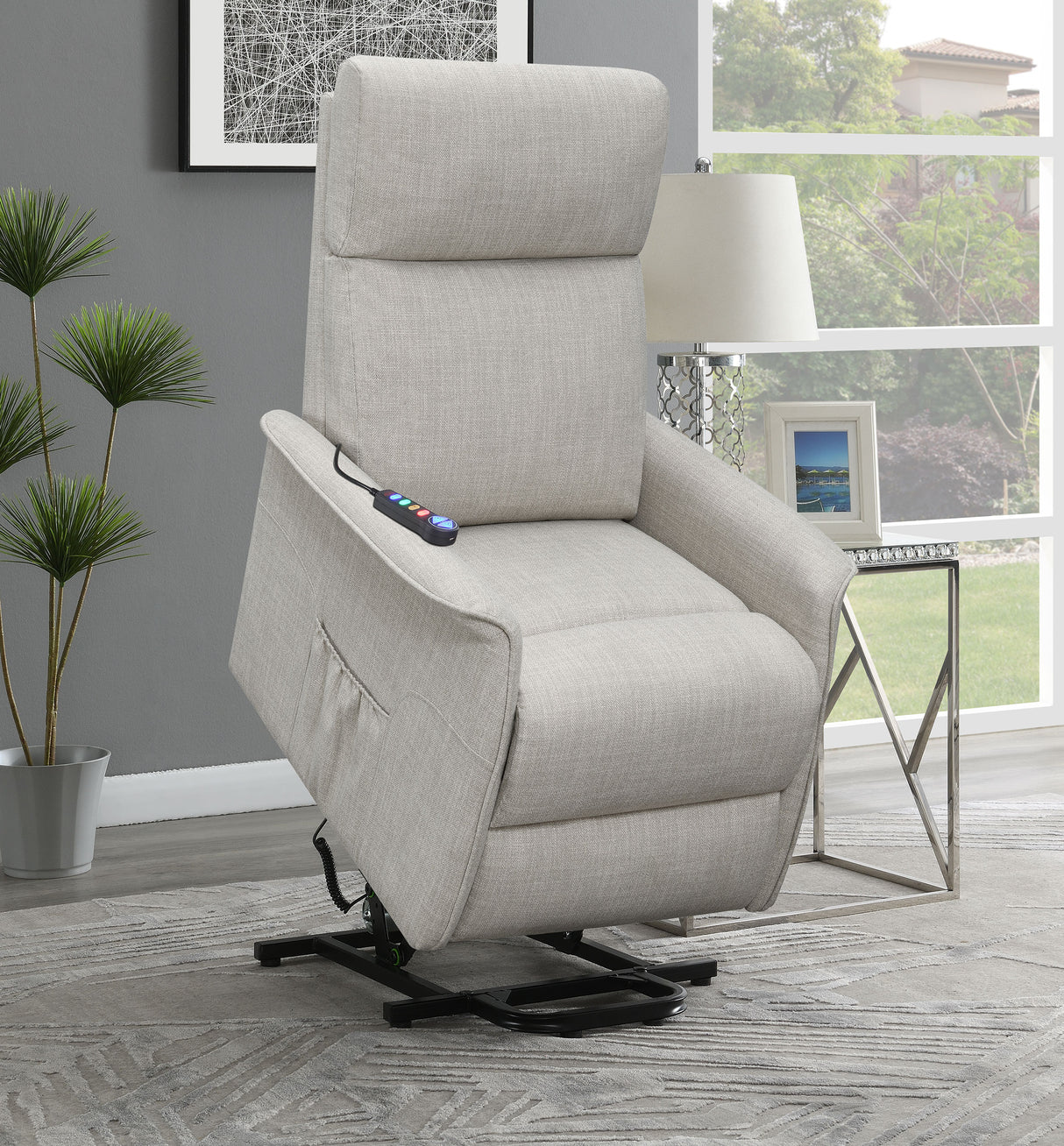 Herrera Power Lift Recliner With Wired Remote Beige
