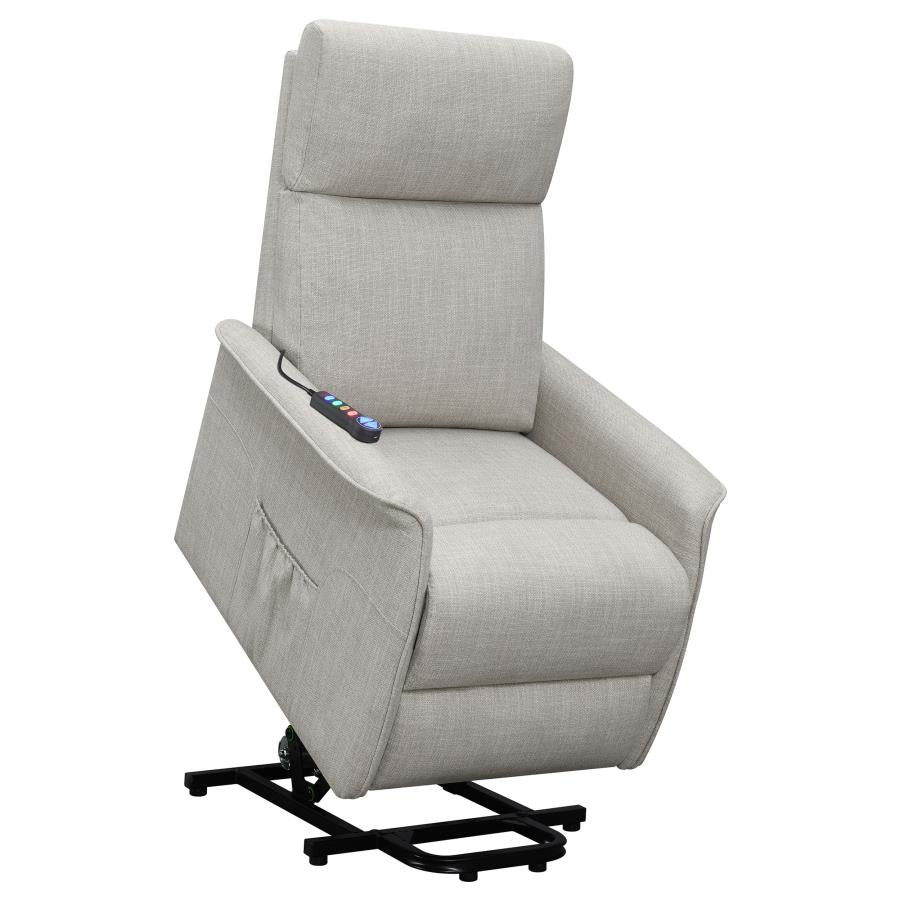 Herrera Power Lift Recliner With Wired Remote Beige