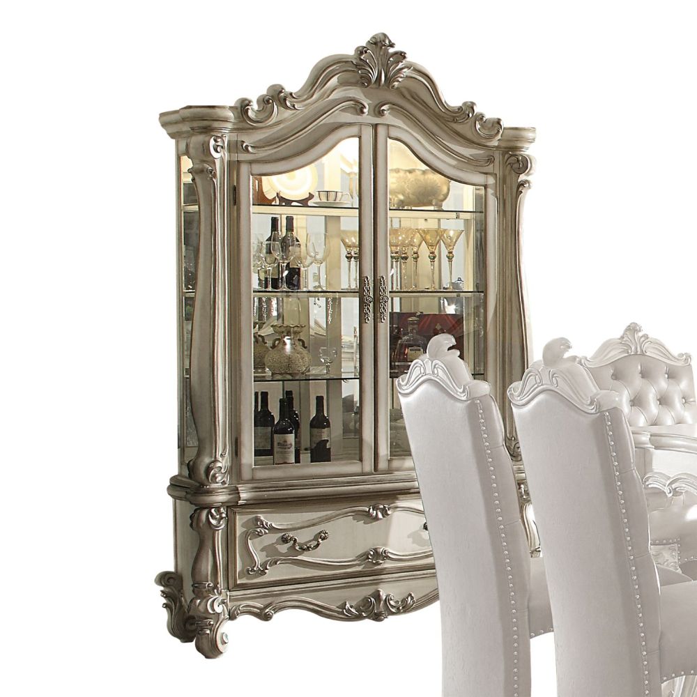 Versailles Bone White Finish Curio