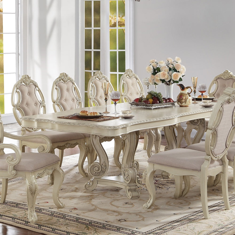 Ragenardus Antique White Finish Dining Table