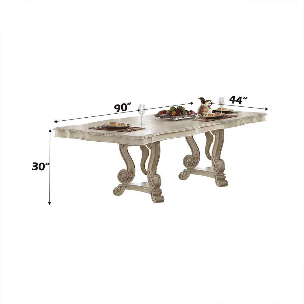 Ragenardus Antique White Finish Dining Table