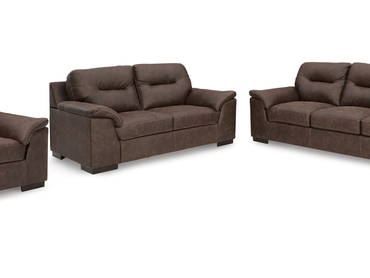 Maderla Walnut Sofa, Loveseat And Chair