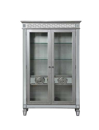 Varian Mirrored & Antique Platinum Finish Curio