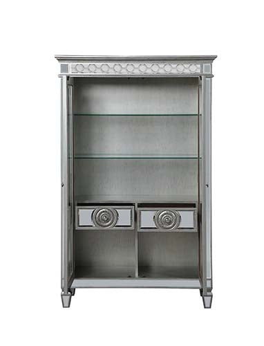 Varian Mirrored & Antique Platinum Finish Curio
