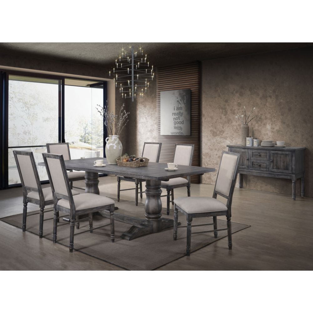 Leventis Weathered Gray Finish Dining Table