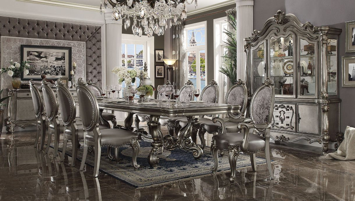 Versailles Antique Platinum Finish Dining Table