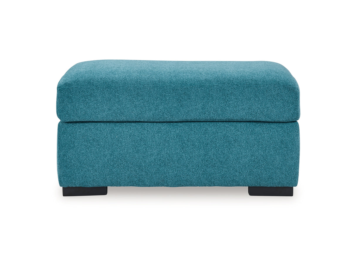 Keerwick Teal Queen Sofa Sleeper, Loveseat And Ottoman