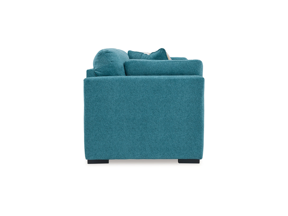 Keerwick Teal Queen Sofa Sleeper, Loveseat And Ottoman