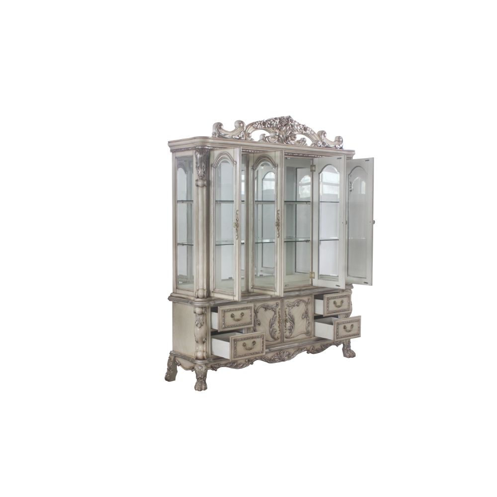 Dresden Vintage Bone White Finish Hutch & Buffet