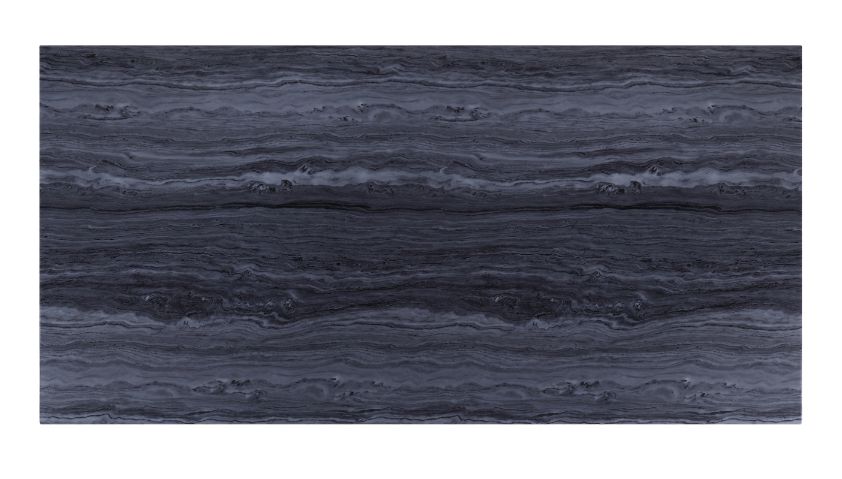 Nasir Gray Printed Faux Marble Top & Mirrored Silver Finish Dining Table