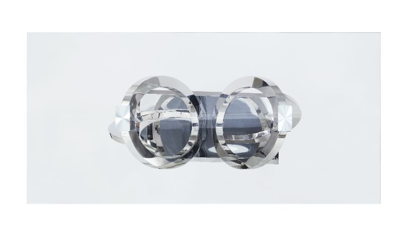 Finley Clear Glass Top & Mirrored Silver Finish Dining Table